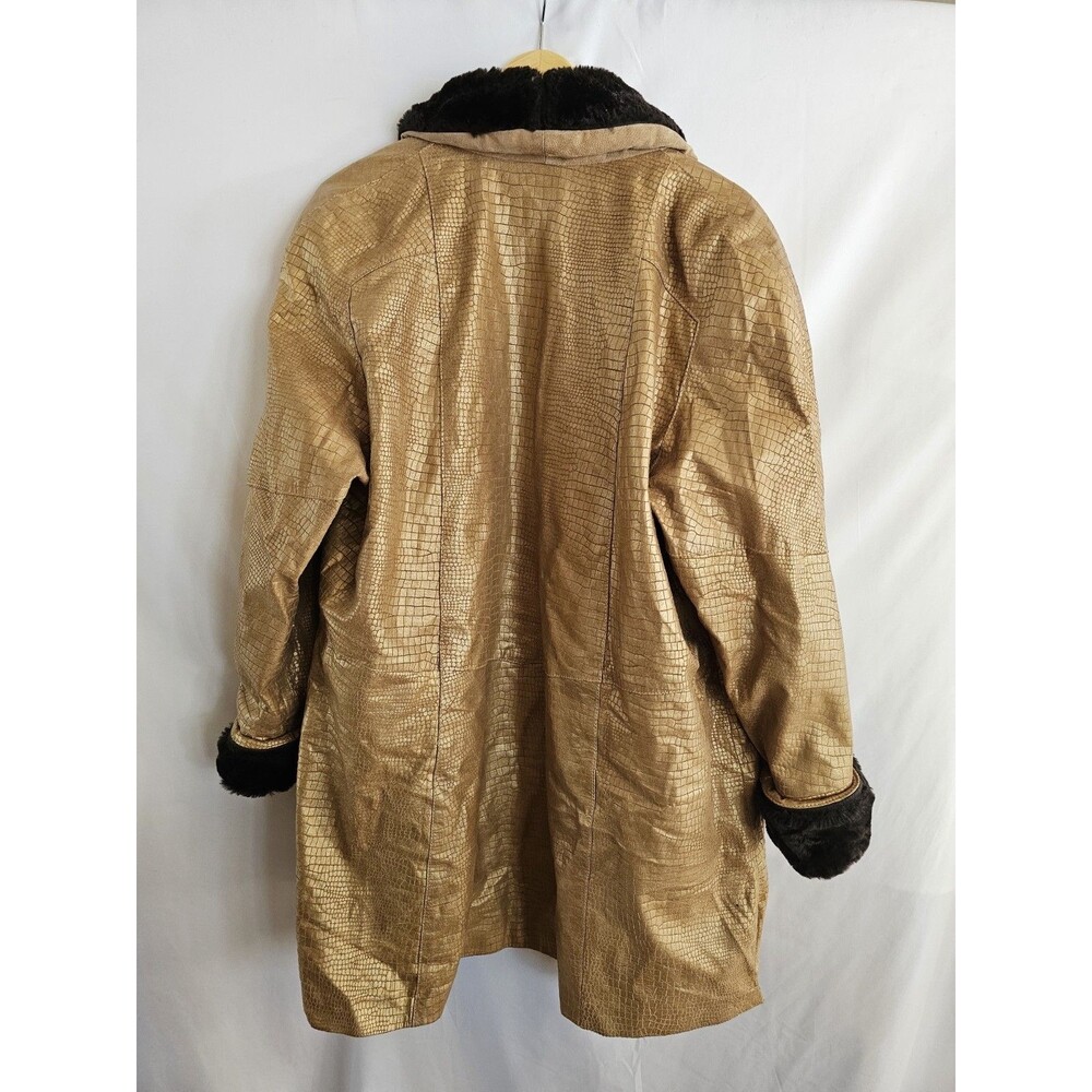 Vintage OTA Outertown Leather Penny Lane Coat Y2K 70s Style Retro Disco Mod Glam - Picture 2 of 4